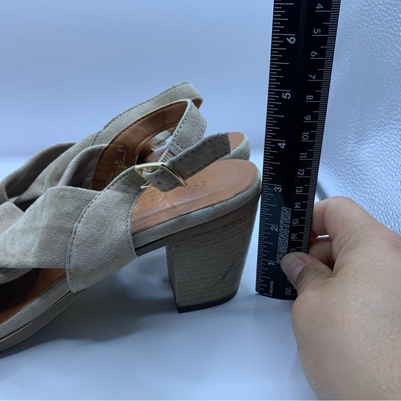 Mariella Woman’s Beige Suede Leather Sling Back Sandals Size 9 - Picture 6 of 10